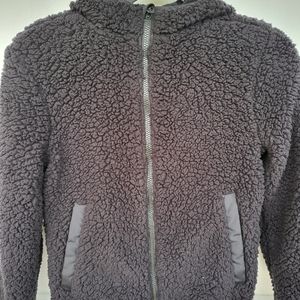 Boys black teddy jacket